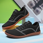cheap Men&#039;s Sneakers-Men&#039;s White Knit Sneakers with Bright Orange Sole – Breathable Casual Shoes for Running, Outdoor Activities and Urban Style