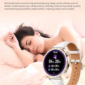 abordables Bracelets connectés-Montre connectée S6Mini pour femmes, écran AMOLED 1,32&quot;, moniteur d&#039;activité, appels Bluetooth, suivi du sommeil, déverrouillage NFC, rappel des règles, modes sport, étanchéité IP67, compatible Android et iOS.