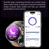 abordables Relojes inteligentes-Reloj inteligente et475 de 1,73&#039;&#039; con pantalla AMOLED, llamadas Bluetooth, emergencia SOS, modo multideportivo, detección de fatiga y sueño, corona giratoria y esfera redonda resistente al agua para hombre.