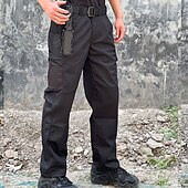 preiswerte Cargohosen-Herren Cargo-Hosen Hose Knöpfe Mehrere Taschen Einfach tragbar Outdoor Täglich Campen und Wandern Mode Klassisch Schwarz Grün