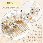 preiswerte Haarstyling-Zubehör-Haarschmuck für die Hochzeit, glitzernder Kristall-Haarkamm, goldfarbene Perlen-Kopfbedeckung für Brautjungfern, Blumen-Kopfschmuck für Frauen und Mädchen