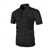 preiswerte Klassisches Poloshirt für Herren-Herren Golfshirt Golf Poloshirts Arbeit Lässig Revers Kurzarm Basic Modern Einfach Knöpfe Jacquard Sommer Normale Passform Schwarz Weiß Marineblau Blau Meerblau Dunkelgray Golfshirt