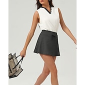 economico Camicia Donna-US Open Per donna Patchwork Maglia da tennis Senza Maniche Rilegatura a contrasto Traspirante Tennis Pickleball Scollo a V Top Nero Bianco Abbigliamento da tennis