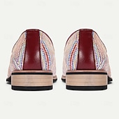 billiga Uttalande Skor-Herr Tofflor och Slip-Ons Promenad Affär Ledigt PU Läder Vävd nylon Andningsfunktion Bekväm Halksäker Loafers Vin Sommar Vår