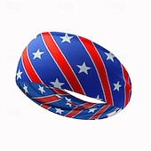 preiswerte Haarstyling-Zubehör-Stirnbänder mit amerikanischer Flagge für Männer, patriotisches gedrehtes Haarband in Rot, Weiß und Blau, dehnbares, sportliches Haar-Accessoire für den Unabhängigkeitstag der USA, den Gedenktag