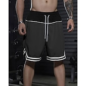 baratos Calções Estilo Casual-Homens calções atléticos Calção Shorts de basquete Bolsos Com Cordão Cintura elástica Riscas Conforto Respirável Curto Ao ar livre Esportes Clássico Casual Preto Vermelho