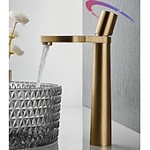 abordables Robinets de lavabo-Robinet de lavabo - Cascade Électroplaqué Ensemble central Poignée unique à un trouBath Taps