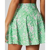 preiswerte Damenröcke &amp; Skorts-Damen Blumenmuster Lässiger Rock Tennisröcke mit Shorts Über dem Knöchel Feuchtigkeitsableitend Atmungsaktiv Tennis Golfspiel Pickleball Blau Orange Grün Tennisbekleidung