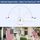 cheap Garden Flags, Banner-Flag Pole Holder Adjustable, Flag Pole Bracket for Outside House Heavy Duty Aluminum, Multi-Position Flag Pole Mounting Bracket Rust Free with Hardwares, 1&quot; Inner Diameter