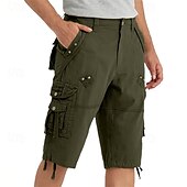 olcso Klasszikus-Férfi Capri Cargo rövidnadrág Outdoor Shorts Alkalmi rövidnadrág Planinarske kratke hlače Baggy rövidnadrág Többzsebes 8 Zseb Sima Nedvességelvezető Viselhető Borjú-hossz Szabadtéri Hétköznapi Napi