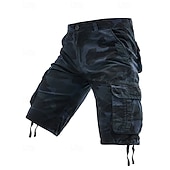 baratos Clássico-Homens Bermuda Cargo Shorts camuflados Calção Shorts de verão Bolso multi Bolso com aba Côr Camuflagem Conforto Vestível Comprimento do joelho Ao ar livre Esporte Diário Moda Casual Azul Marinho Cáqui