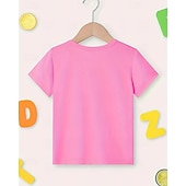 cheap Girl's 3D Playful Humor-Girls' 3D Letter T shirt Tee Short Sleeve Summer Spring Fashion Basic Kids 4-12 Years Crew Neck Outdoor Casual Daily Regular Fit