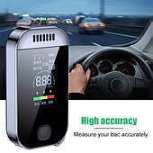 abordables Alarmes pour voiture-Éthylotest numérique portable porte-clés – affichage LED, alerte alcool 3 couleurs, sans contact, rechargeable par USB, précis et hygiénique, pour les conducteurs et l&#039;usage personnel