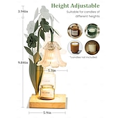 abordables lampe de chevet-Chauffe-bougie à fleurs avec minuterie, chauffe-bougie à intensité variable, chauffe-bougie à hauteur réglable, convient à toutes les bougies en pot, chambre à coucher, salon, décoration de la maison,