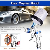 cheap Tool Accessories-Pneumatic Spray Gun Automotive High Atomization Spray Gun 10 Leave-in Pots Pressure Regulator Paint Spraying Tool 1.4/1 7/2.0mm
