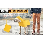 cheap Raincoat-Dog Raincoat with Hood Collar Hole 100% Waterproof Ultra-Light Breathable Rainwear Rain Jacket with Safe Reflective Strips for Medium to Large Dog