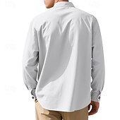 halpa miesten napillinen paita-Miesten Paita Kesä paita Rento paita Rantapaita Button Up paita Musta Valkoinen Purppura khaki Harmaa Pitkähihainen Kookospuu Nauhakaulus Loma Havaijilainen Painettu Vaatetus Polyesteri Muoti