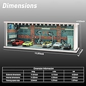cheap Storage &amp; Organization-1:64 Model Car Display Case Diecast Diorama Garage，Simulated Parking Lot Model Miniature Scene Parking Lot PVC Assembly with Light Parking Space Model Display Frame Toy Display Box