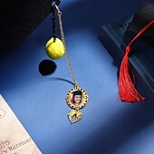 baratos Formatura-Pingente de borla de formatura personalizado com foto e asa de anjo, presente de formatura personalizado, pingente de boné de formatura dourado com foto personalizada, lembrança escolar estética para