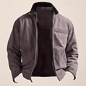 economico Giubbotti e cappotti da uomo-Per uomo Giacca Leggera Giacca Estiva Giacca utility Giacca Cargo Vacanza Quotidiano Resistente all&#039;usura Tasca Primavera &amp; Autunno Semplice Moda Classico Bavero Regolare Rosa Verde Cachi Grigio