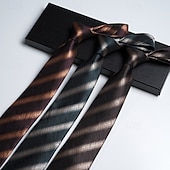 abordables Cravates &amp; noeuds papillons-Homme Cravates Mode Affaires Jacquard Rayures Fête de mariage Tenue quotidienne