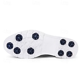 cheap Men&#039;s Golf Shoes-Men&#039;s Classic Black and White Golf Shoes with Faux Leather Upper - Versatile Design for Golf and Casual Wear
