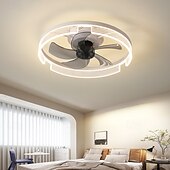 お買い得  シーリングファンライト-ライトリングサークルデザイン付きシーリングファン 50cmアプリ &amp;リモコン、タイミング &amp;3つのLEDカラーLEDシーリングファン、6つの風速を備えたモダンなシーリングファン、寝室、リビングルーム、小さな部屋用