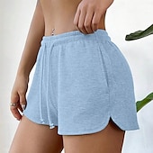 ieftine Pantaloni scurti-Pentru femei Pantaloni Sport chinez Pantaloni Scurți Vacanță Epocă Modă Scurt Talie Înaltă Simplu Buzunar Curea elastică Confortabil Απαλό Comfortabil Micro-elastic În aer liber Stradă Albastru
