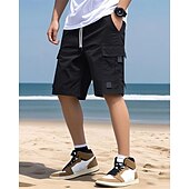 economico Vacanza-Per uomo Pantaloncini cargo Shorts Pantaloncini Estivi Coulisse Elastico in vita Multi-tasche Semplice Comodità Indossabile Lunghezza al ginocchio All&#039;aperto Sport Quotidiano Moda Casual Nero Blu