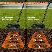 economico Attività all&#039;Aperto-Metal detector professionale per esterni GT-5090 - rilevatore di metalli impermeabile ad alta precisione per oro/argento/rame/ferro con display LCD intelligente &amp;altezza regolabile