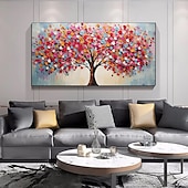 cheap Tree Oil Paintings-Mintura Handmade 3D Tree Flowers Landscape Oil Paintings On Canvas Wall Art Decoration Modern Abstract Picture For Home Decor Rolled Frameless Unstretched Painting