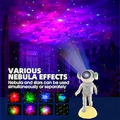 cheap Star Galaxy Projector Lights-1 Pc Galaxy Projector Lamp Standing Astronaut Shaped Starry Sky Projection Light Astronaut Starry Sky Atmosphere Light Party Dinner Bedroom Restaurant Atmosphere Light Type-C Plug in