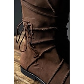 abordables Calzado-Medieval Renacimiento Zapatos Botas hasta la rodilla Botas planas de jazz Hombre Celta Pirata Víspera de Todos los Santos Mascarada Rendimiento LARP Feria Ren Adulto Zapatos