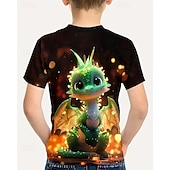 voordelige Jongens 3D Dieren-Jongens 3D Dinosaurus T-shirt Korte mouw Zomer Lente Modieus Basic Kinderen 4-12 jaar Strakke ronde hals Buiten Casual Dagelijks Normale pasvorm