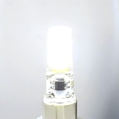 abordables Ampoules LED double broche-Ampoules LED G4 COB 5 W équivalent à 50 W AC12 V DC12-24 V ampoule LED à intensité variable en silicone G4 culot à deux broches lumière LED blanc chaud pour lampe en cristal lustre 5 pièces