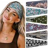 economico Accessori per acconciature-Fasce per capelli da donna in stile boho, elastiche, antiscivolo, larghe e spesse, in tessuto morbido, alla moda, accessori per capelli corti da donna.