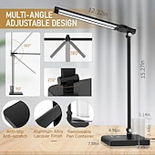 preiswerte Schreibtischlampen-LED-Schreibtischlampe mit Doppelkopf, dimmbare Touch-Steuerung und 5 Beleuchtungsmodi, zwei Schwenkarme, USB-Ladeanschlüsse, augenschonende Tischlampen für Klavier, Notenständer, Nägel, Zuhause &amp; Büro