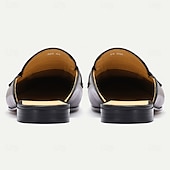 cheap Premium Leather Loafers-Men&#039;s Brown Leather Mule Shoes with Crocodile Pattern and Gold Buckle - Luxury, Stylish, Suitable for Business, Formal Occasions and Evening Wear