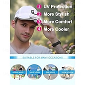 preiswerte Ventilator-Solarventilator-Hut, Baseballkappe mit Solarventilator, Sommer-UV-Schutz, breite Krempe, Netz-Strandhut, solarbetrieben/USB-Aufladung