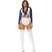 abordables Déguisements pour femmes-Cowboys de Dallas pompom girl Tenues Costume Ensemble deux pièces Drag &amp; Glam Impression d&#039;étoiles Femmes Adulte Défilé de la Fierté Mois des Fiertés Halloween Carnaval Costume de carnaval facile