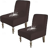 baratos Cobertura de Sofa-Capa para cadeira elástica sem braços, de cor sólida e à prova d&#039;água, de 1 peça, em couro sintético durável, para cadeiras individuais grandes, ideal para proteção de móveis residenciais e de hotéis