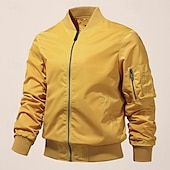 preiswerte Herrenjacken &amp; Herrenmäntel-Herren Bomberjacke übergangsjacke Ausgehen Tasche Frühling &amp; Herbst Einfach Klassisch Stehkragen Regulär Schwarz Gelb Rot Königliches Blau Hellgrau Jacken
