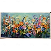 cheap Floral/Botanical Paintings-Mintura Handmade Texture Flower Oil Paintings On Canvas Wall Art Decoration Modern Abstract Picture For Home Decor Rolled Frameless Unstretched Painting