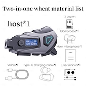 abordables Écouteurs pour casque moto-Casque Bluetooth K10 avec enregistrement DVR, radio FM, assistant vocal, réduction du bruit CVC, étanchéité IPX8, batterie 40h, audio HiFi pour la conduite à moto