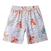 voordelige Heren Elite Shorts-Voor heren Korte broek Strandshorts Trekkoord Grafisch Blad dier Ademend Sneldrogend Knielengte Buiten Vakantie Huis Vakantie Etnische stijl Meerblauw Leger groen Rekbaar