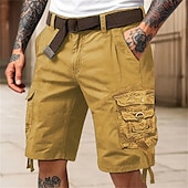 economico All&amp;#39;aperto-Per uomo Pantaloncini cargo Shorts Pantaloncini Estivi Multi-tasche Tasca con Patta Semplice Comodità Indossabile Lunghezza al ginocchio All&#039;aperto Sport Quotidiano Moda Casual Nero Rosso