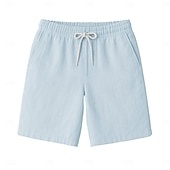 baratos Calções Elite Masculinos-Homens Calção Shorts de praia Com Cordão Cintura elástica com cordão Tecido Respirável Pavio Humido Curto Formal Casamento Ao ar livre Elegante Férias Branco Amarelo Micro-Elástica