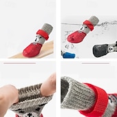 baratos Botas &amp; Protetores de Patas-Meias antiderrapantes para cães para evitar lamber as patas, sapatos para cães em pavimento quente, botas para cães pequenos, médios e grandes, botas com controle de tração &amp;protetores de patas para