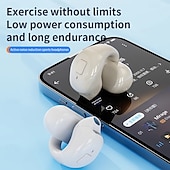 お買い得  ワイヤレスヘッドホン-オープンイヤークリップBluetoothヘッドフォンワイヤレススポーツイヤフォンアクティブノイズキャンセリングステレオサウンド長持ちバッテリーBluetooth 5.3ランニング＆ワークアウト用
