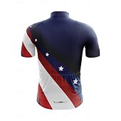 abordables Maillots Hombre-Hombre Maillot de Ciclismo Graphic Geométrico Día de la Independencia Manga Corta Bicicleta Camiseta Maillot con 3 bolsillos traseros Resistente a los rayos UV Secado rápido Cremallera delantera